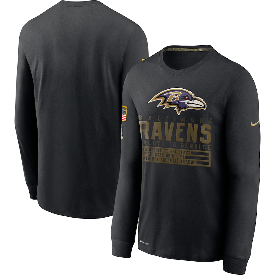 Men NFL Baltimore Ravens T Shirt Nike Olive Salute To Service Green->nfl t-shirts->Sports Accessory